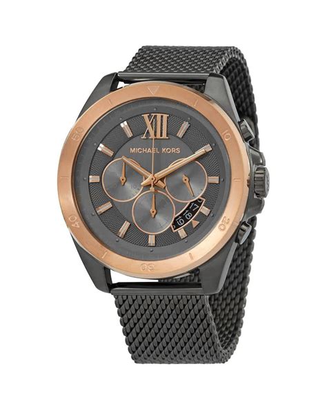 michael kors brecken gunmetal tone watch|Oversized Brecken Gunmetal Mesh Watch .